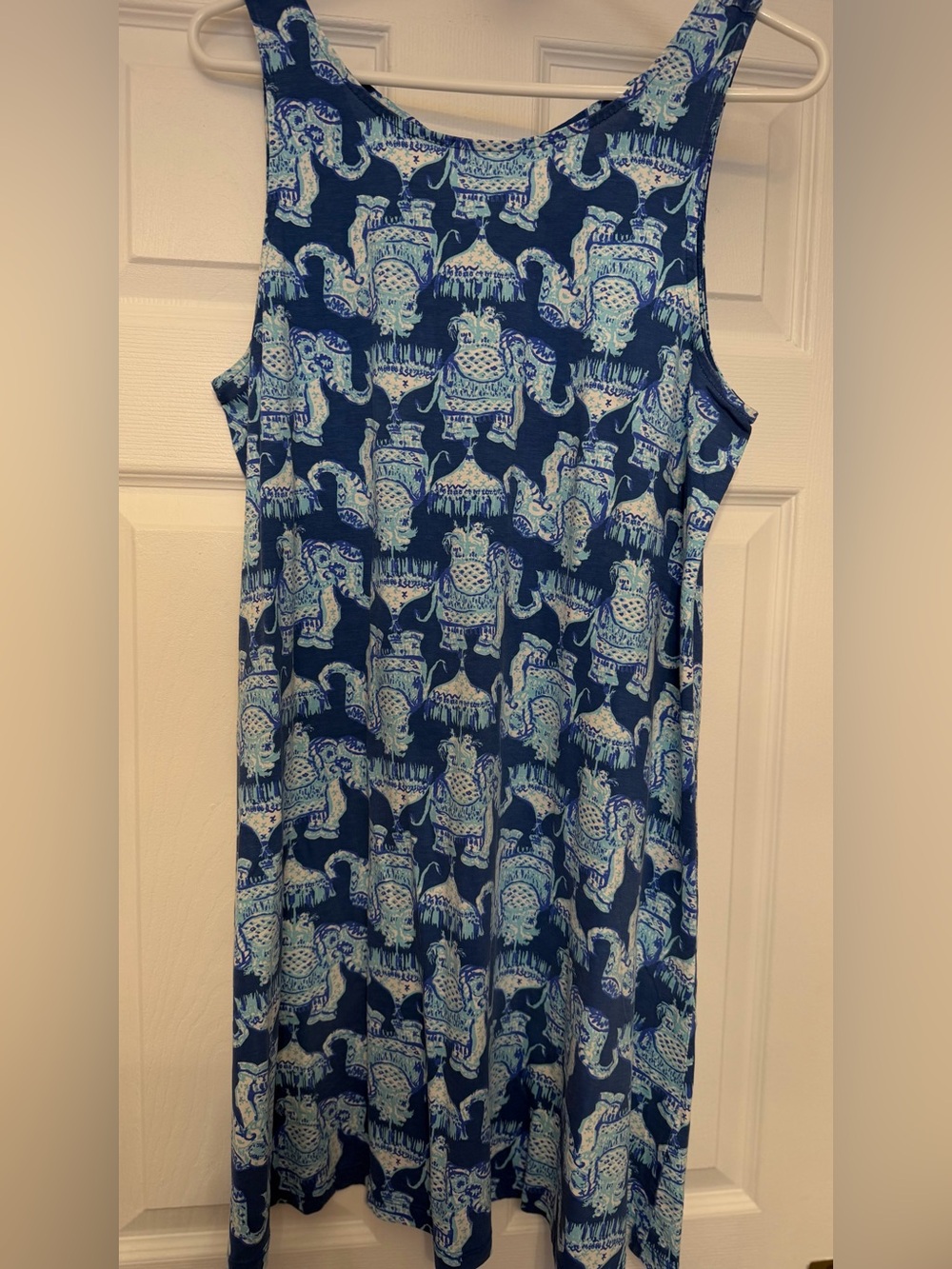 EUC Lilly Pulitzer Navy and Light Blue Elephant Print Dress